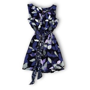 Purple Leafy Belted H&M Dress